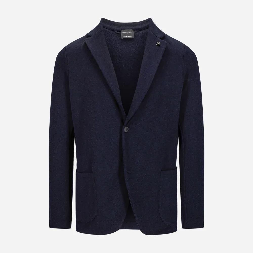 Blazer Jacket Travel Wool - Navy