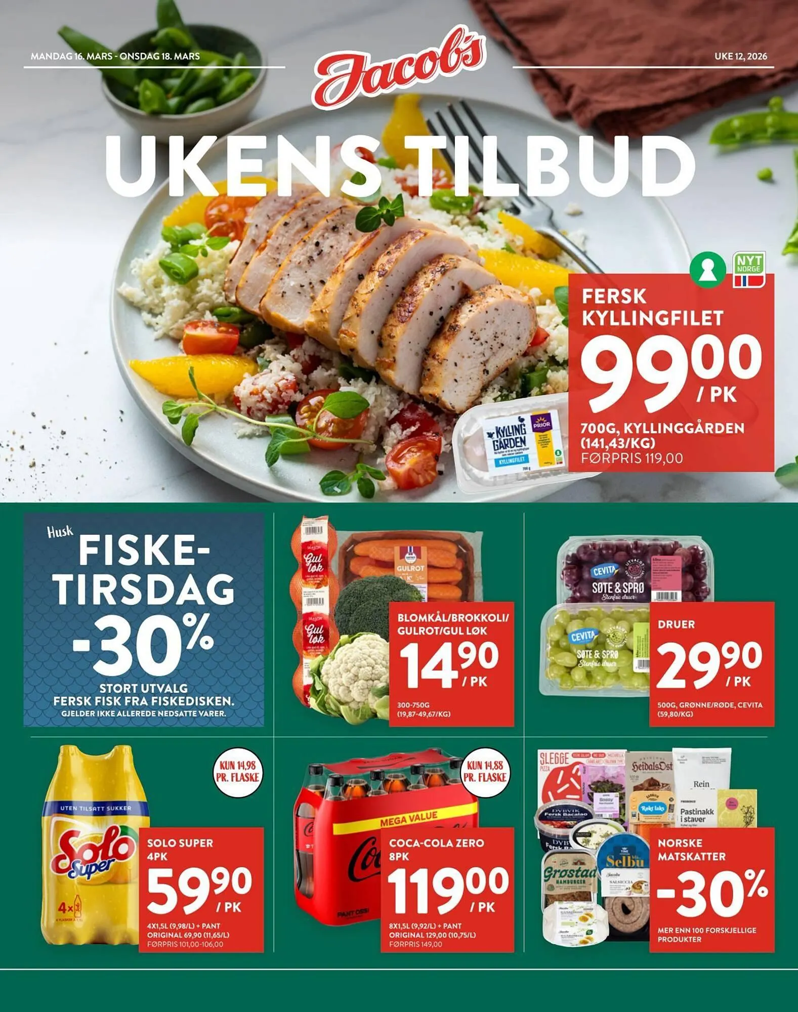 Jacobs kundeavis fra 16. mars til 18. mars 2026 - kundeavisside 1