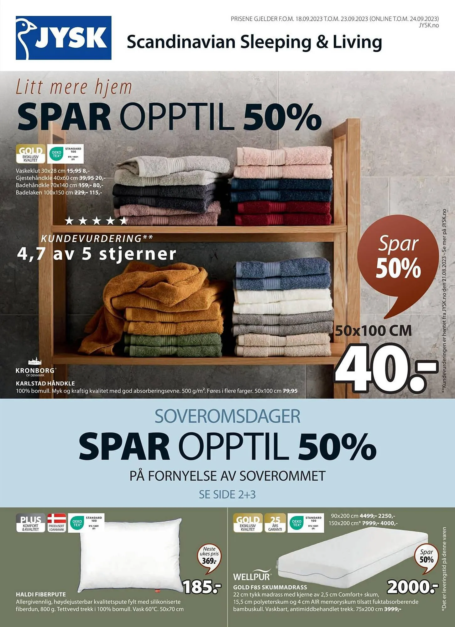 JYSK Kundeavis fra 17. september til 23. september 2023 - kundeavisside 1