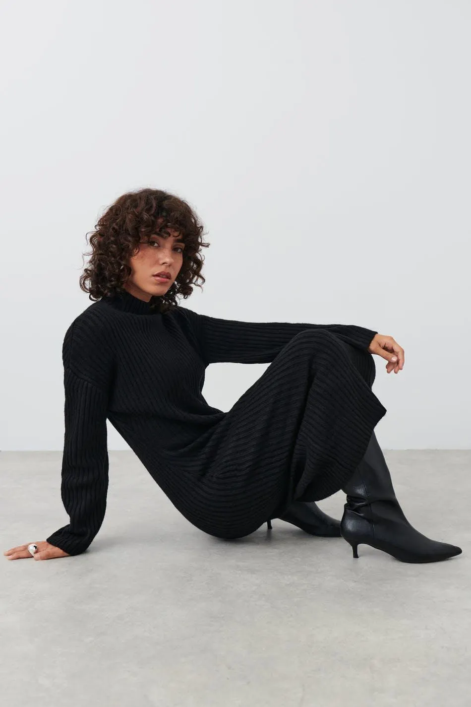 Knitted turtleneck dress