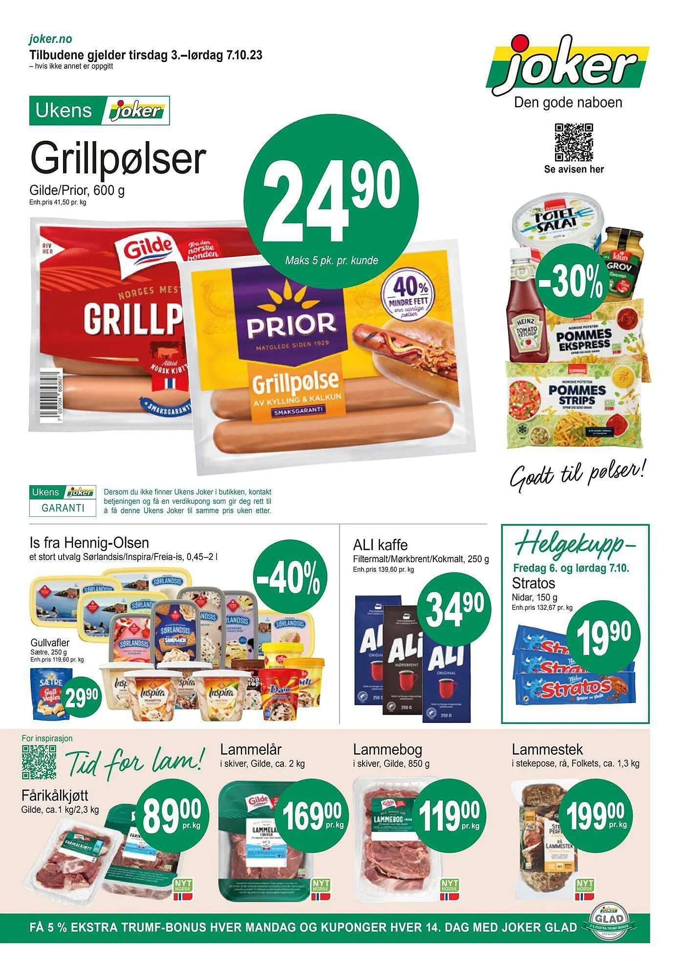 Joker Kundeavis fra 2. oktober til 7. oktober 2023 - kundeavisside 1