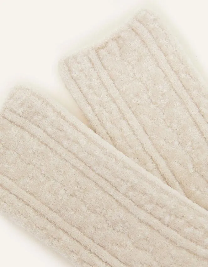 Chenille Cable Chunky Socks