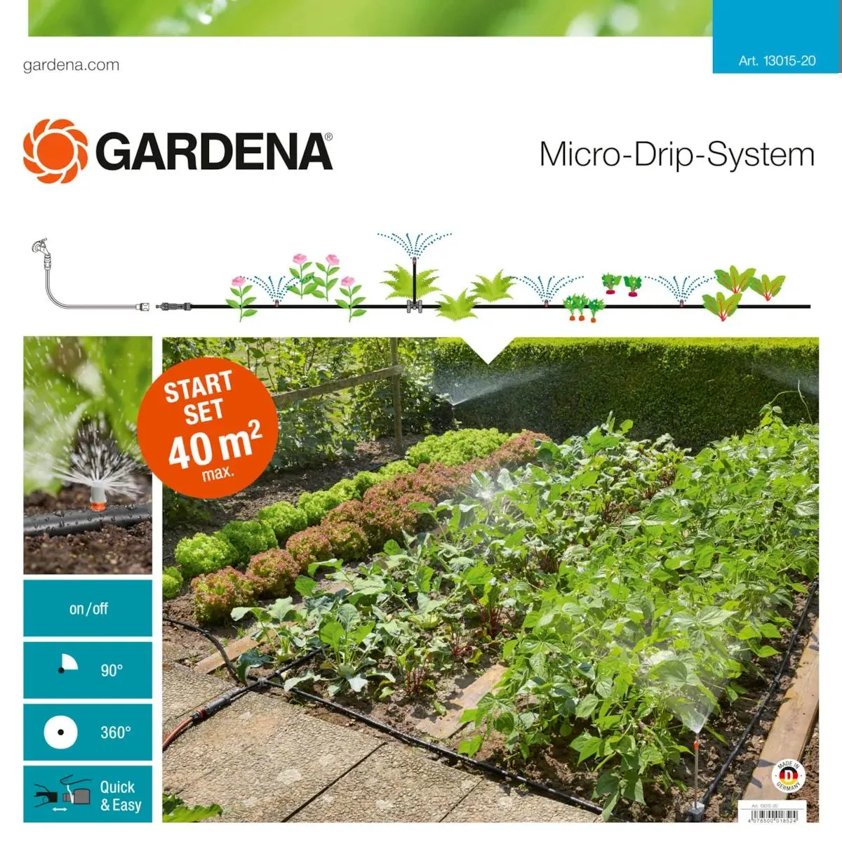 Gardena Micro-Drip startsett dryppvanning blomsterbed