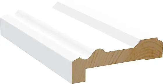 Karmlist furu overgangslist m/12 mm spor hvit bomull S0502-Y 17/28x70x2400 mm