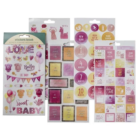 Klistremerkeblokk 16 ark baby