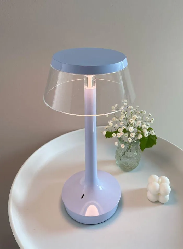 Bon Jour Unplugged oppladbar bordlampe - faded blue
