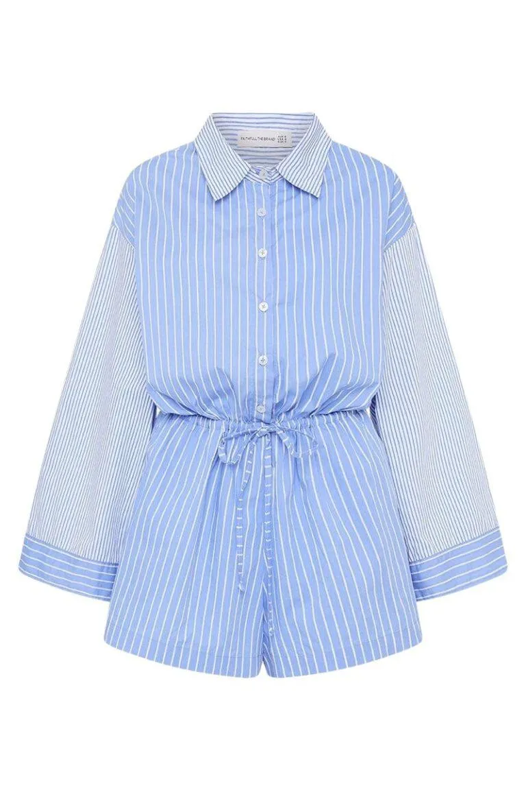 Capaci Playsuit – Blå/Hvit