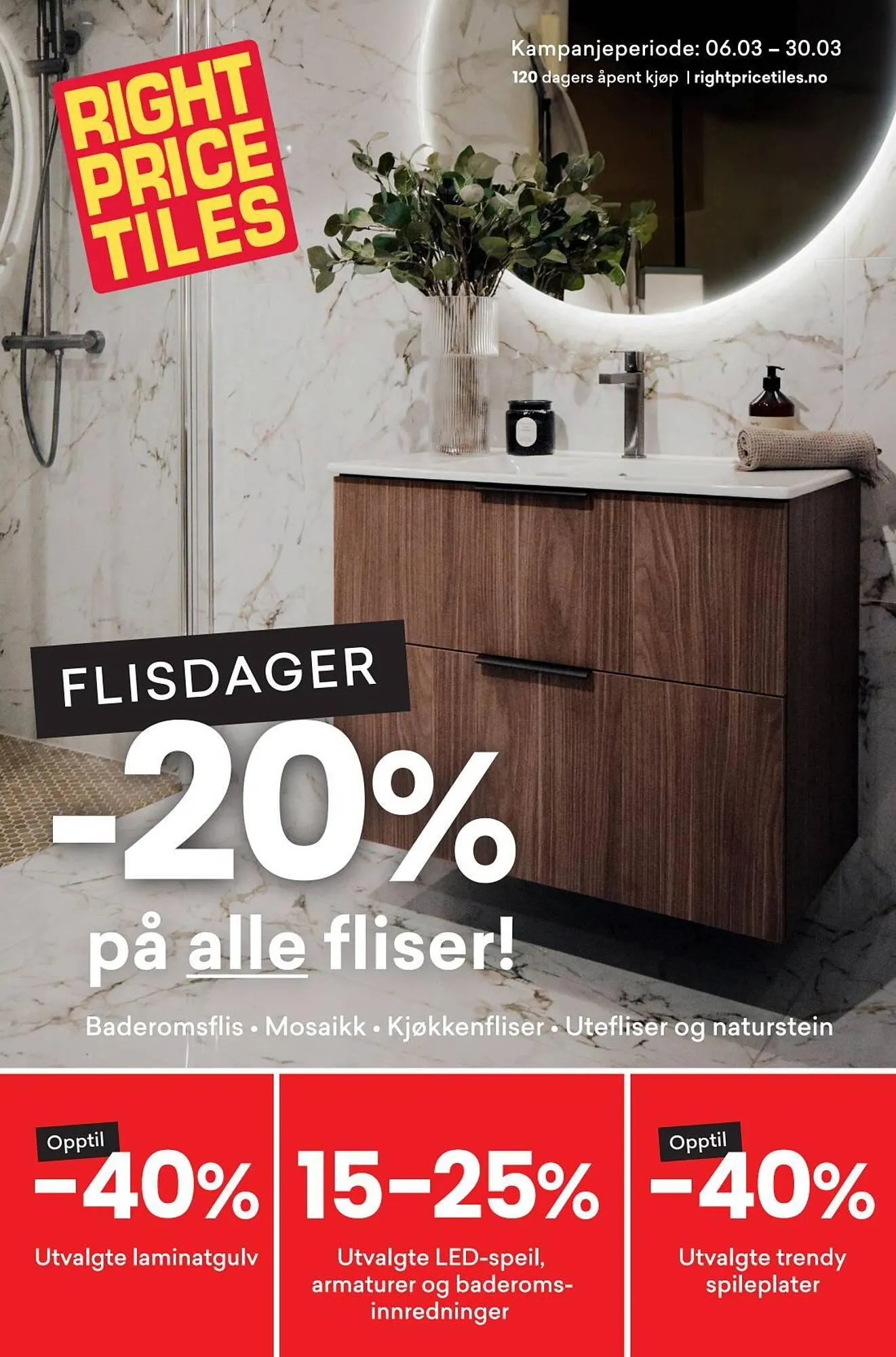 Right Price Tiles Kundeavis fra 6. mars til 30. mars 2025 - kundeavisside 1