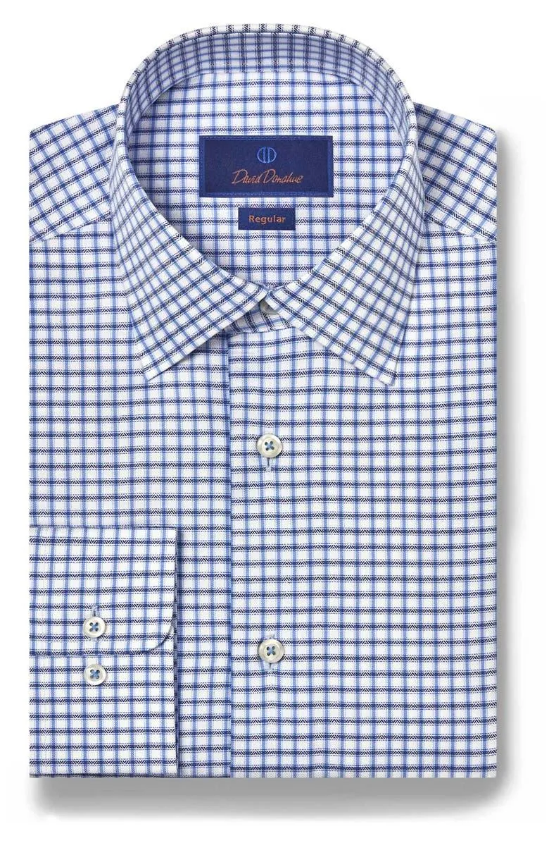 Regular Fit Dobby Herringbone Check Dress Shirt