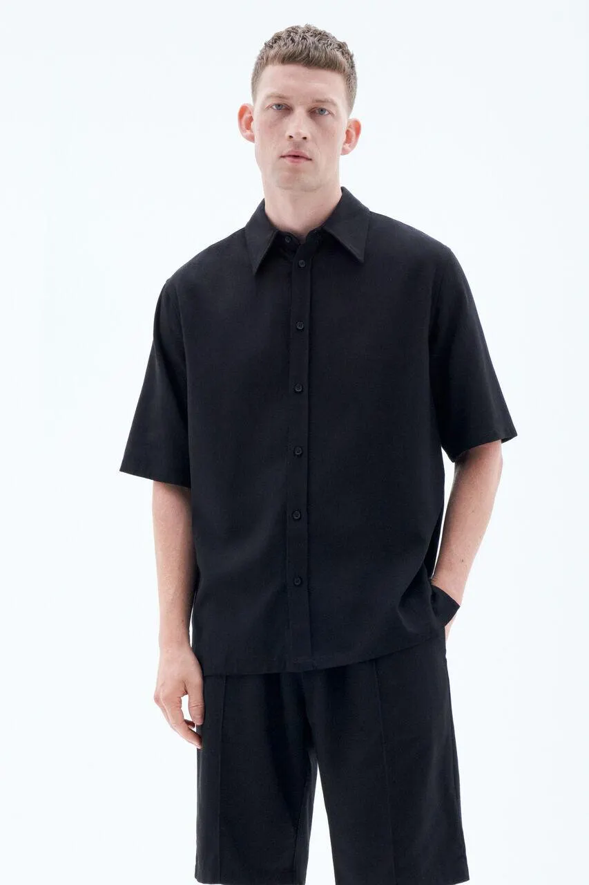 Re:sourced Crepe Shirt Black