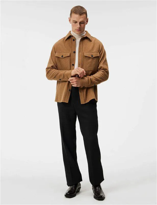 Flat Wool Overshirt Chipmunk