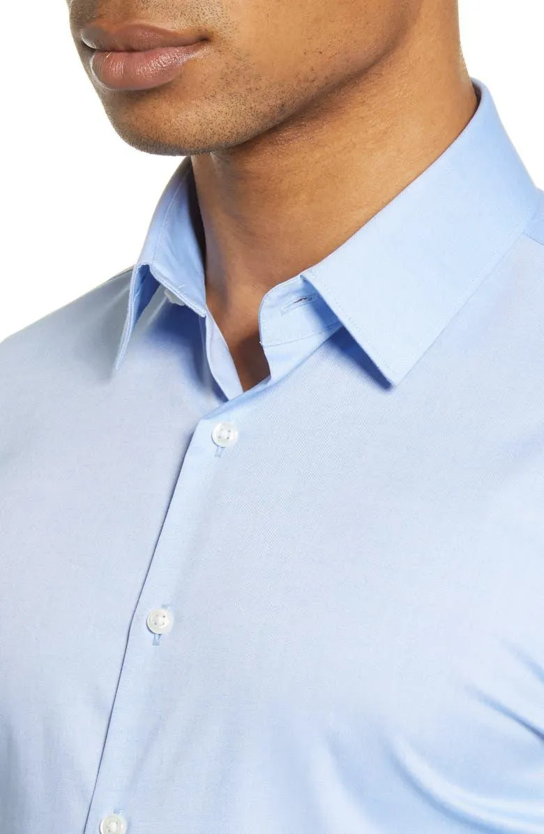 Extra Trim Fit Non-Iron Solid Stretch Dress Shirt