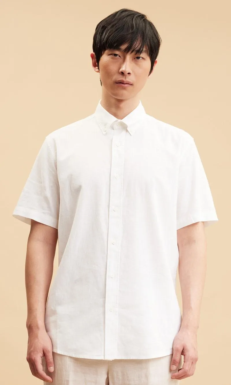 Kortermet skjorte i linblanding