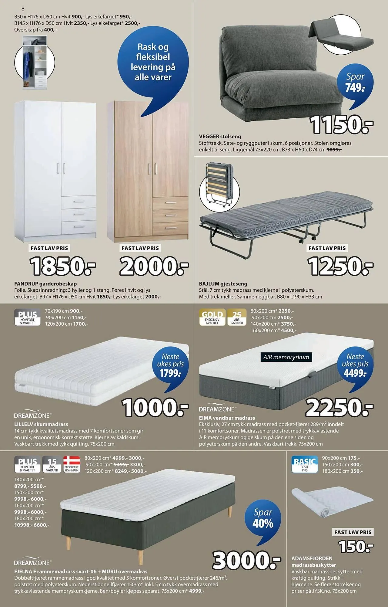 JYSK kundeavis fra 2. mars til 8. mars 2026 - kundeavisside 8