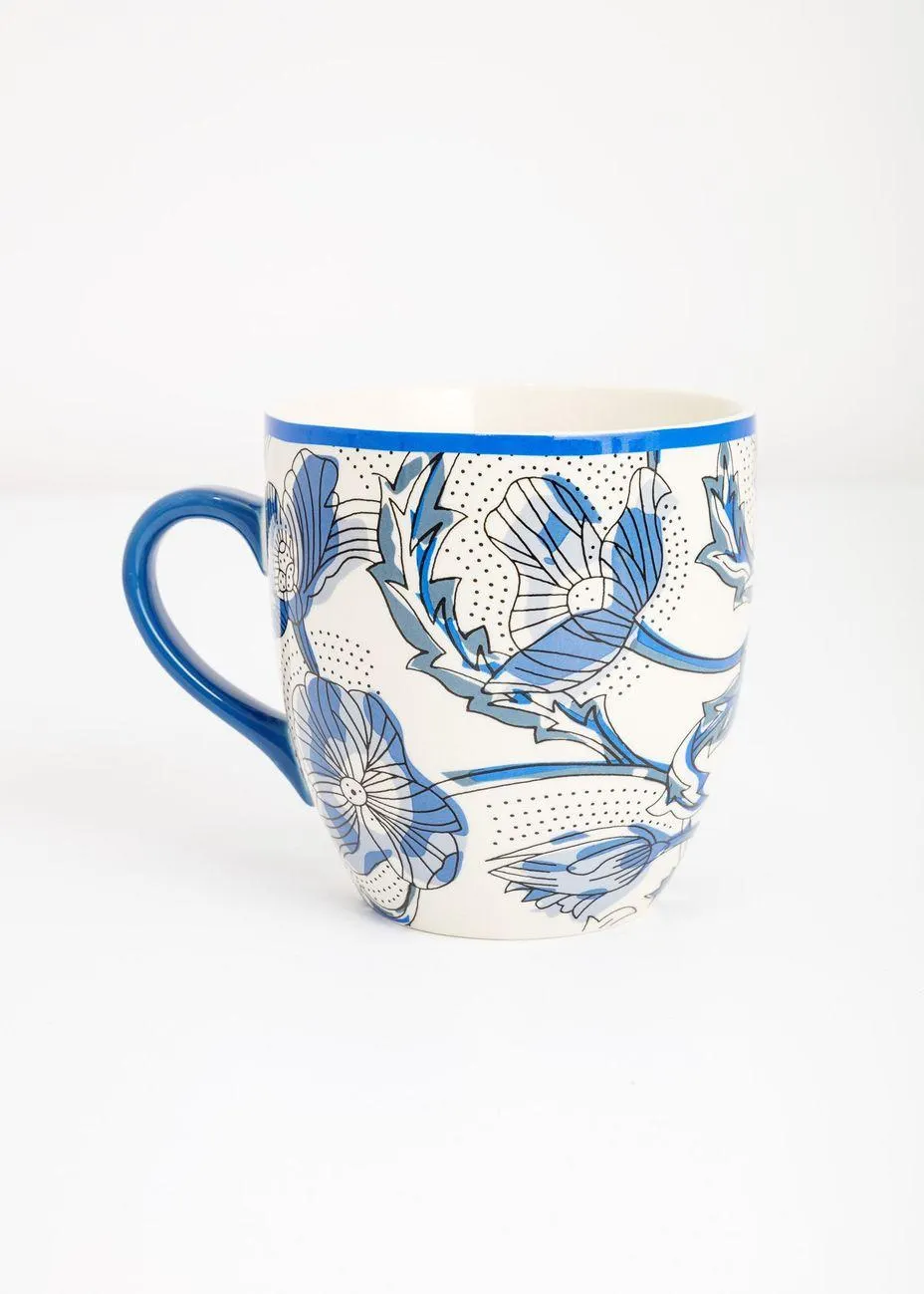 XL mug with flowers