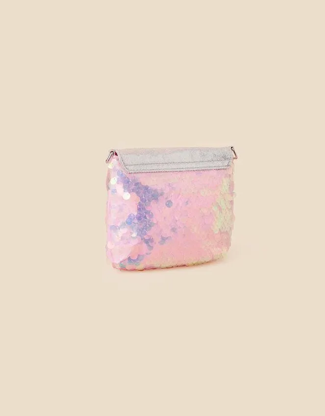Girls Heart Detail Sequin Bag