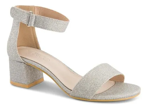 B&CO Damesandal med hæl Sølv 4213103602