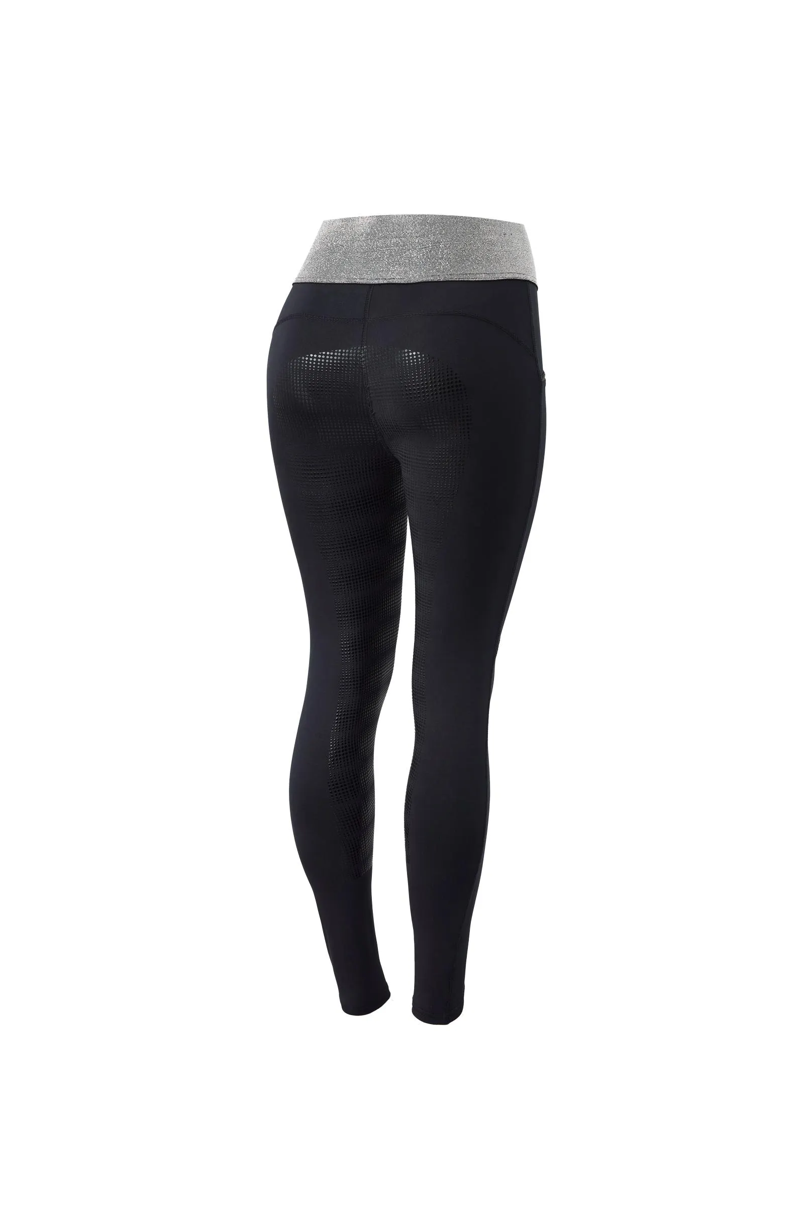 Horze helforsterket ridetights med silikon og glitterlinning, dame