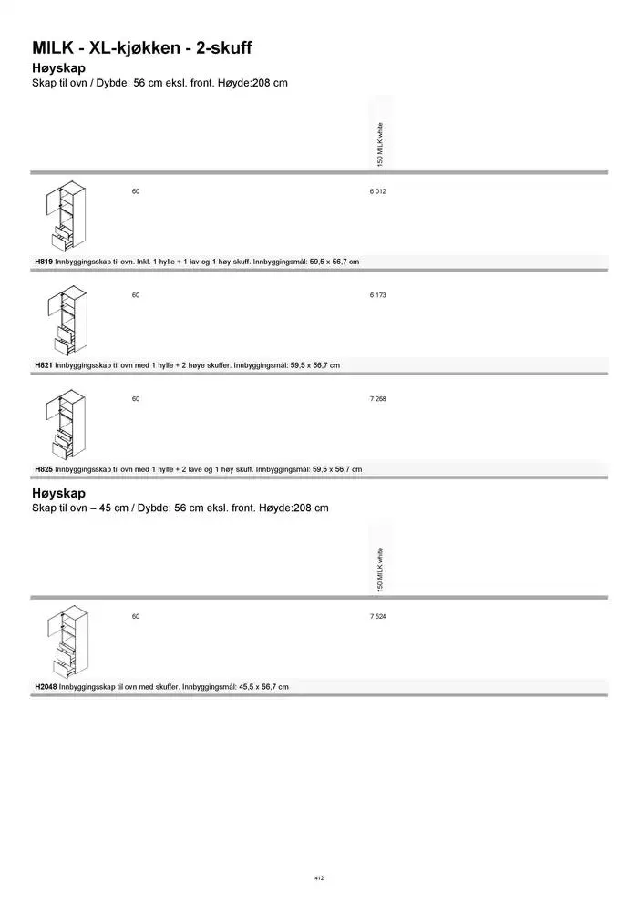 kvik kjøkken Prisliste. fra 1. januar til 31. desember 2025 - kundeavisside 412