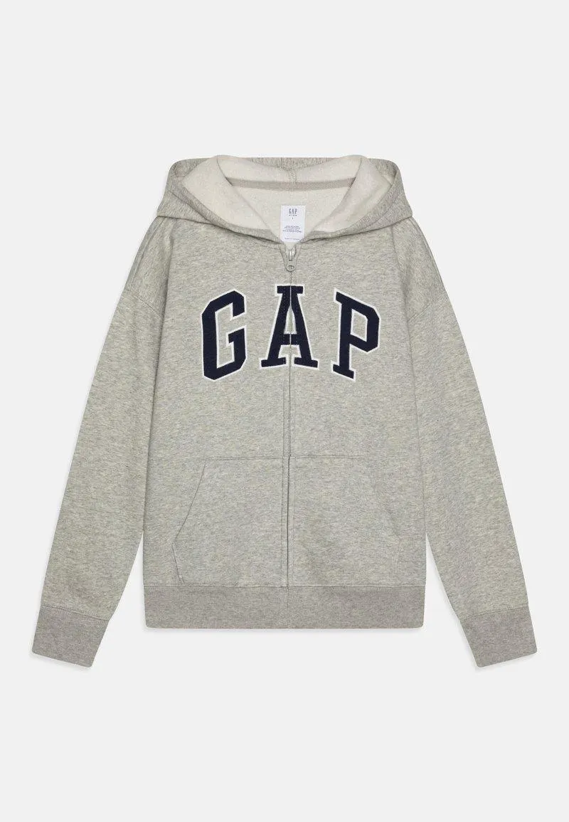 KIDS RELAXED GAP LOGO ZIP HOODIE - Sweatjakke - light heather grey