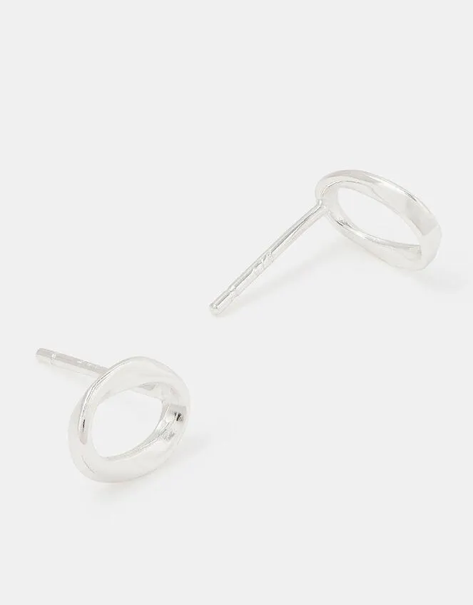 Sterling Silver Link Stud Earrings