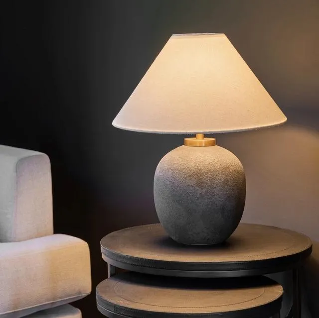 Amfora bordlampe 48cm sort