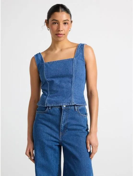 Denim topp med glidelåslukking