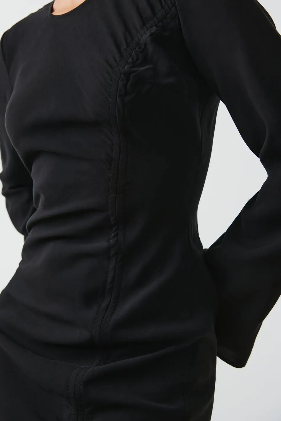 Drawstring midi dress