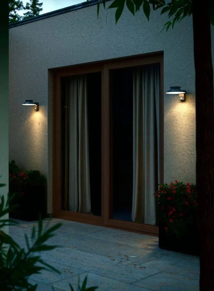 Justina solcelle utelampe vegg - antrasitt