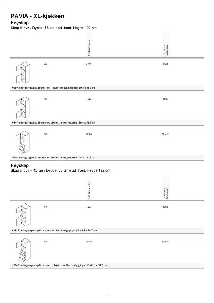 kvik kjøkken Prisliste. fra 1. januar til 31. desember 2025 - kundeavisside 471