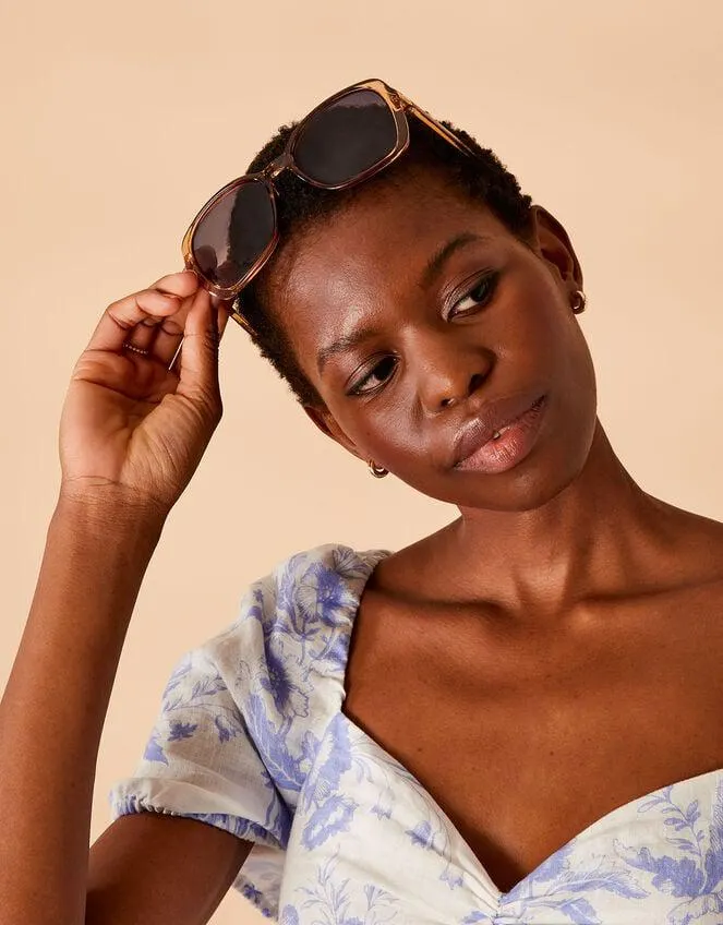 Clear Oversized Square Sunglasses