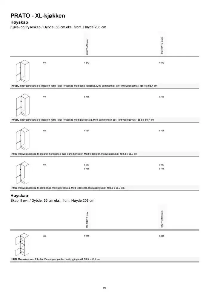 kvik kjøkken Prisliste. fra 1. januar til 31. desember 2025 - kundeavisside 515