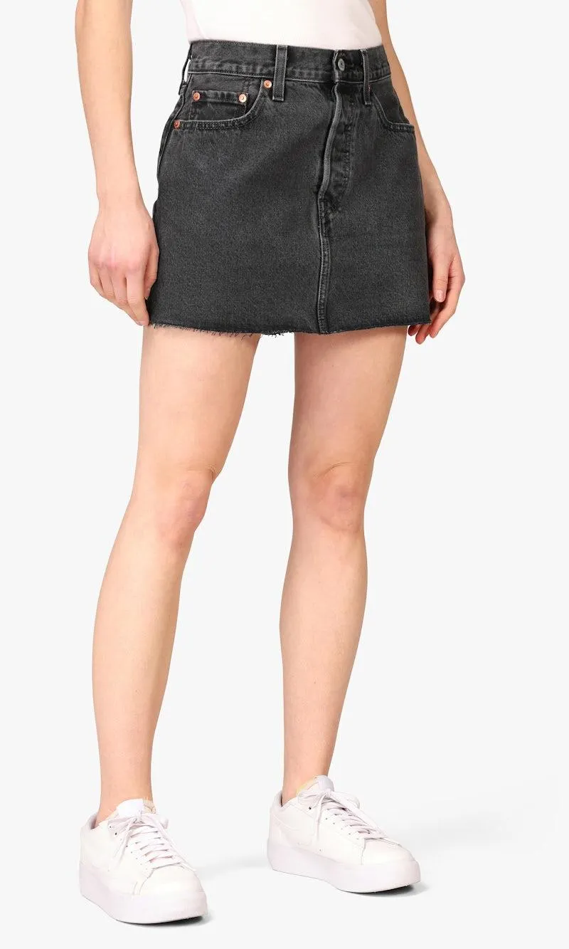 Icon Svart Denim Skjørt