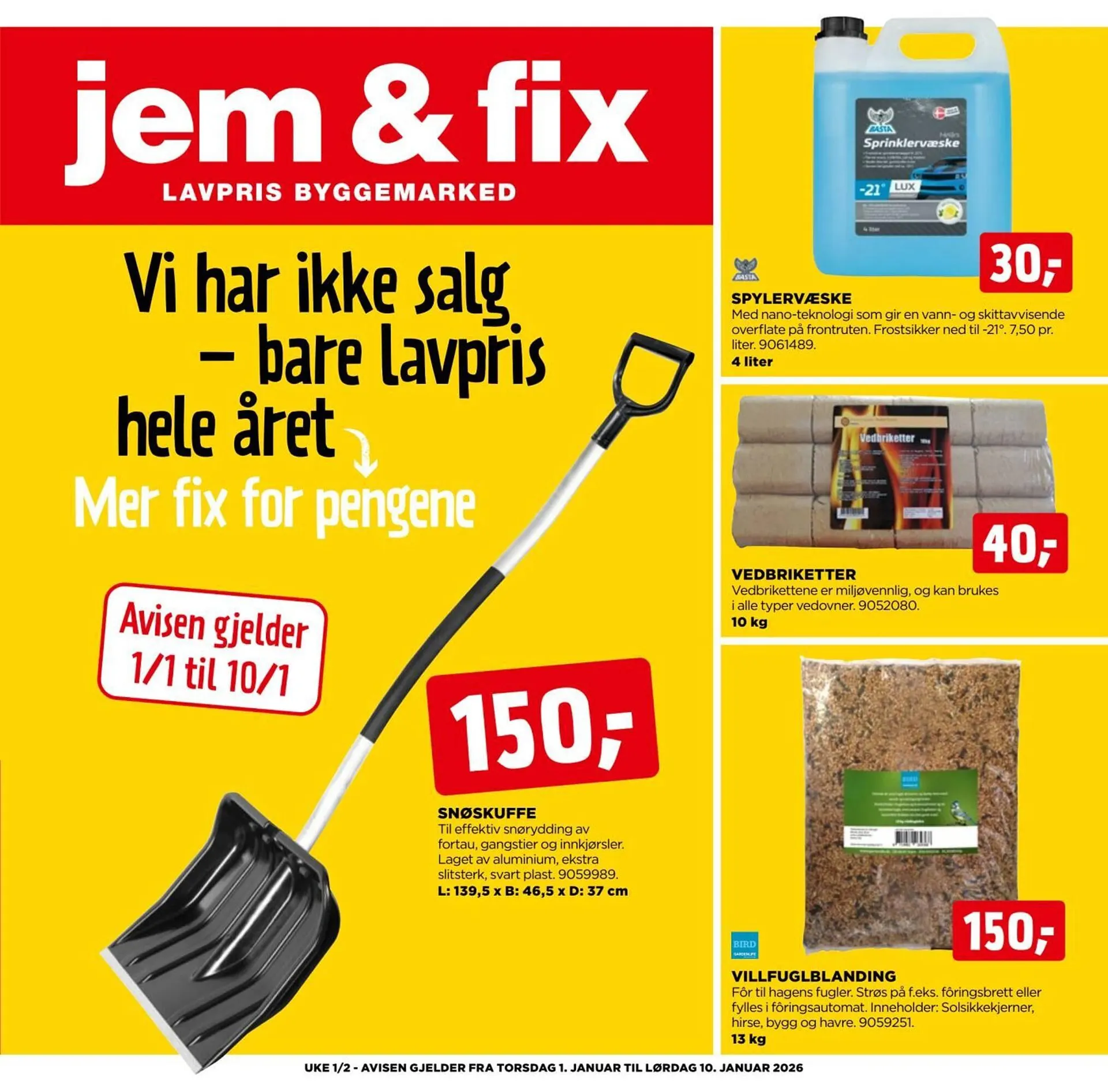 Jem & fix kundeavis fra 1. januar til 11. januar 2026 - kundeavisside 1