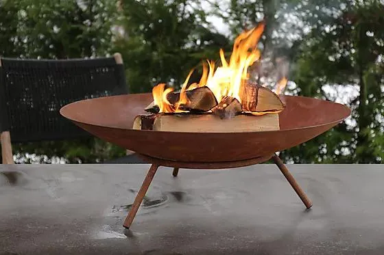 Bålpanne rustet stål 72 cm