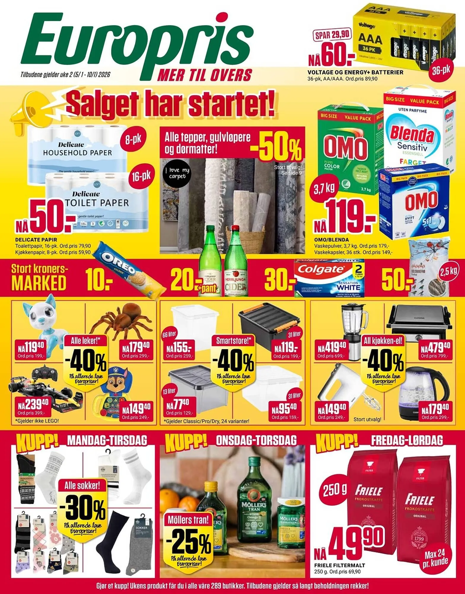 Europris kundeavis fra 5. januar til 10. januar 2026 - kundeavisside 1