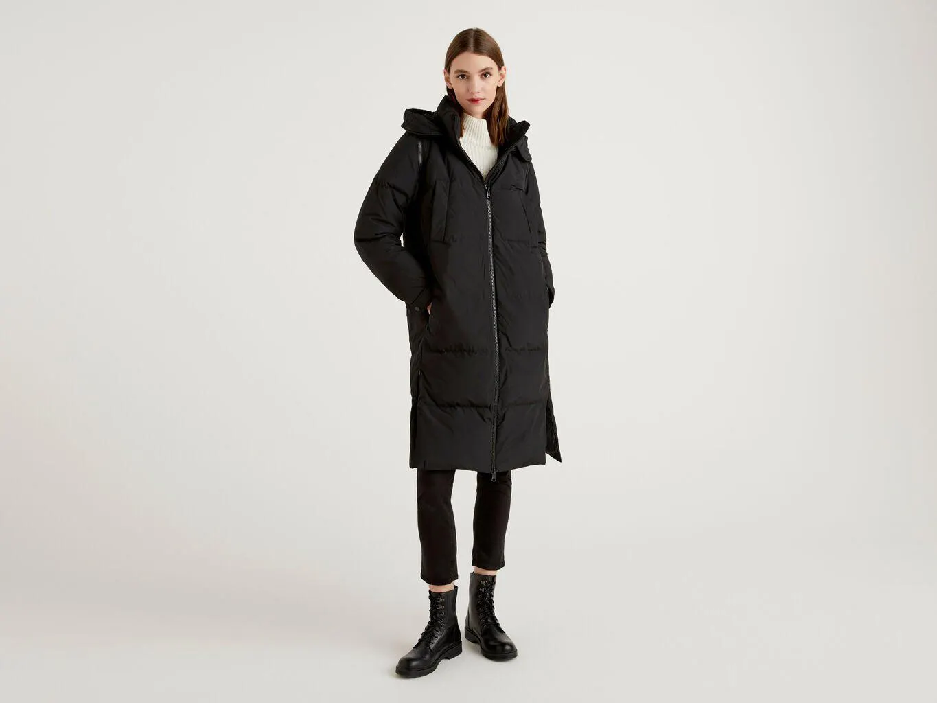 Benetton With Removable Sleeves Dunjakker Dame Svarte | Norge-3479625