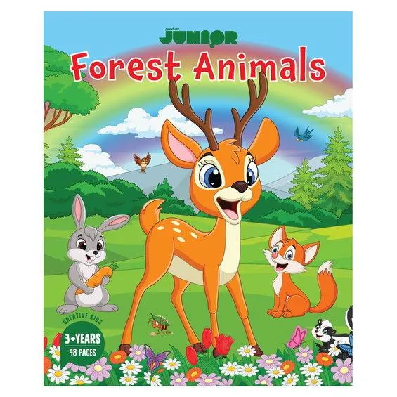 Malebok Skogens dyr, 21×26 cm, 48 sider med søte dyr å fargelegge!