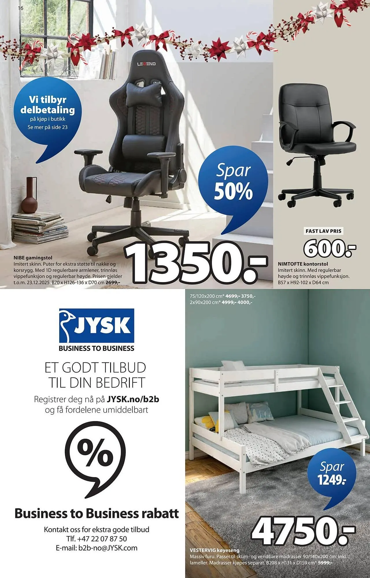 JYSK kundeavis fra 1. desember til 14. desember 2025 - kundeavisside 16