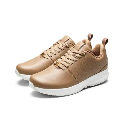 Track Leather – Deep Tan/White/Gold Fritidssko, Dame