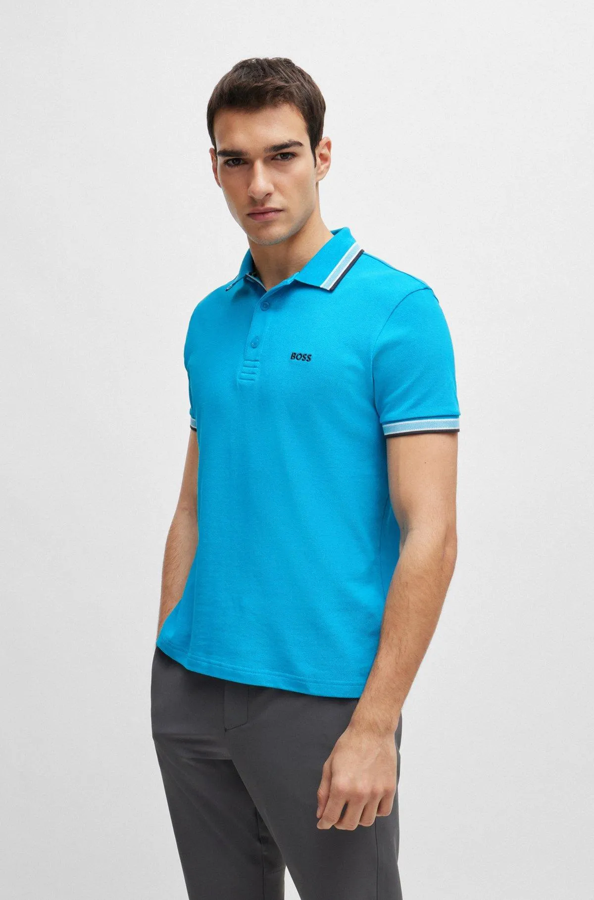 Cotton-piqué Paddy polo shirt with contrast logo