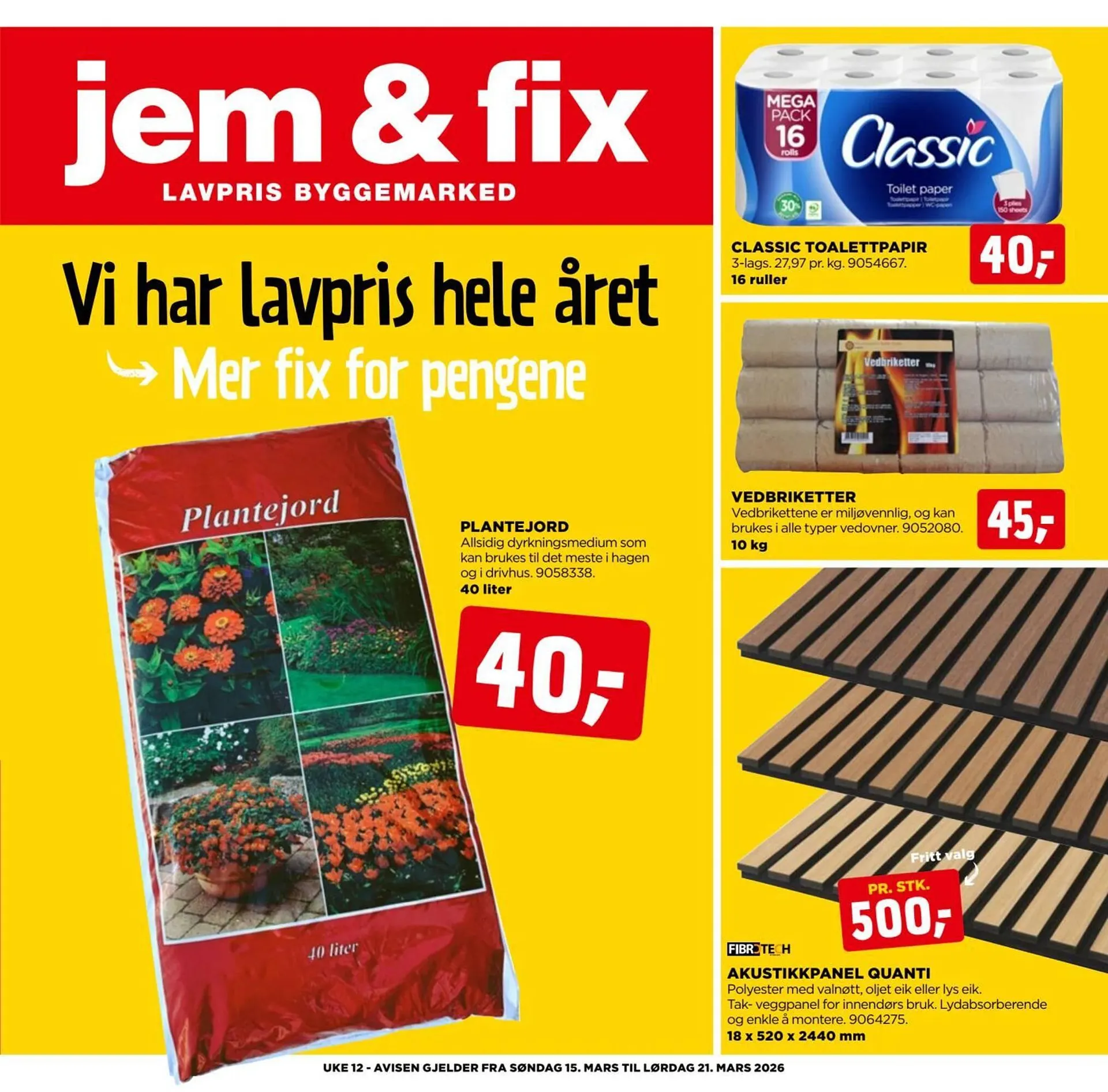 Jem & fix kundeavis fra 15. mars til 22. mars 2026 - kundeavisside 1