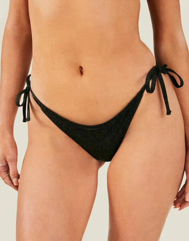Shimmer Bikini Bottoms Black