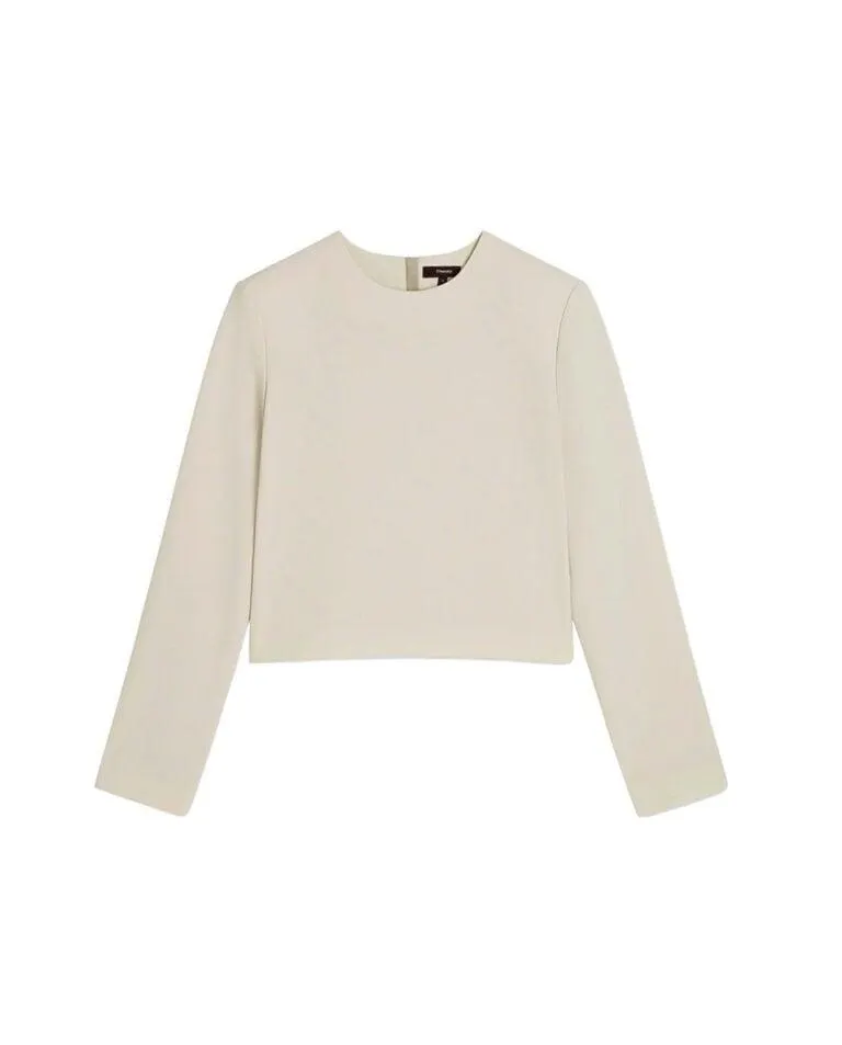 Long Sleeve Crop Top In Admiral Crepe – Kremfarget