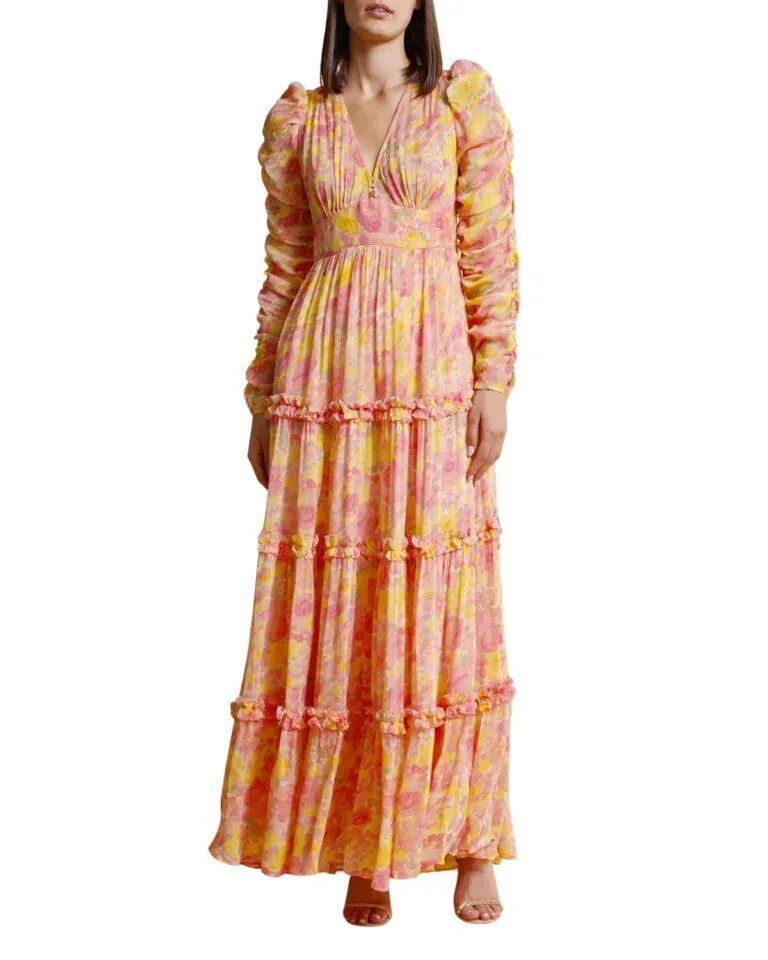 Chiffon V-Neck Dress – Gul