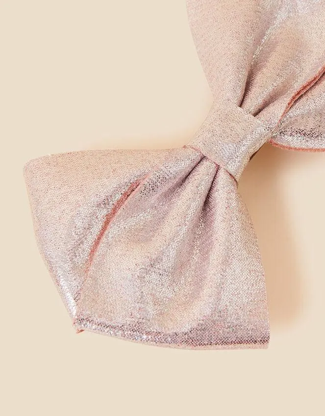 Kids Sparkle Bow Barrette Clip Pink