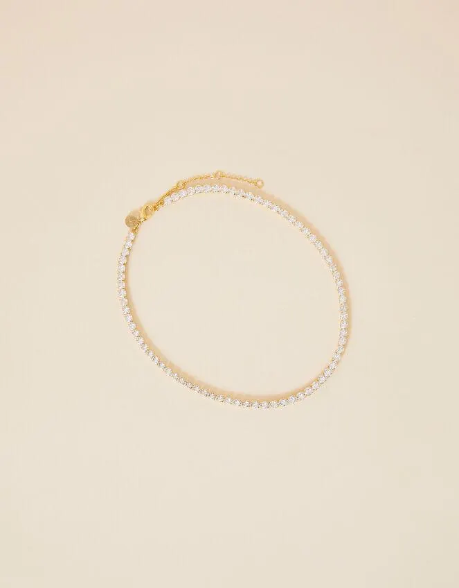 Gold-Plated Sparkle Tennis Necklace