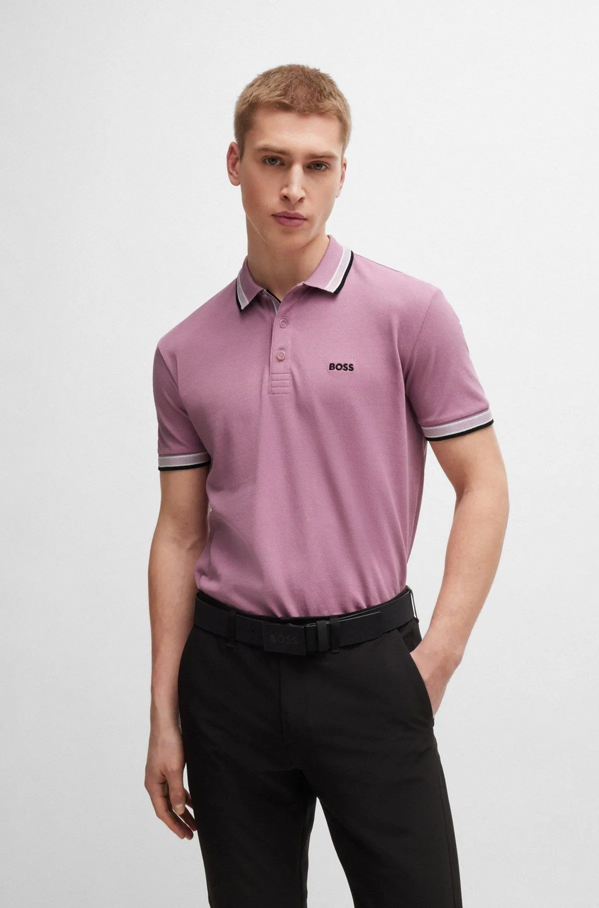Cotton-piqué Paddy polo shirt with contrast logo