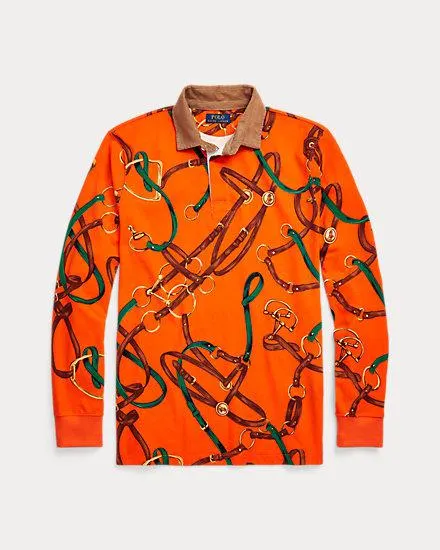 Classic Fit Bridle-Print Rugby Shirt