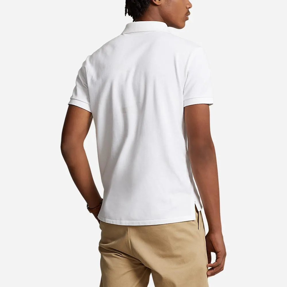 Custom Slim Fit Mesh Polo Shirt - White